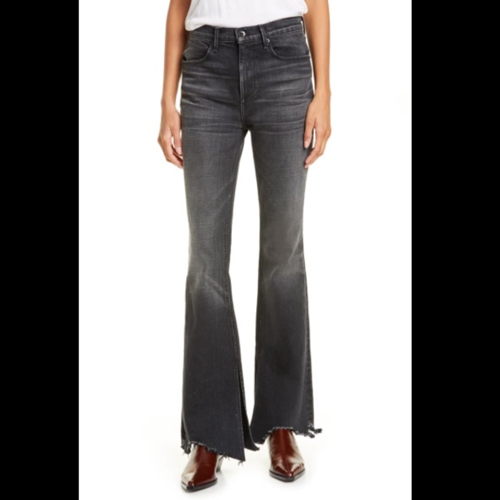 Rag & Bone Nina black onyx high-rise flare jeans